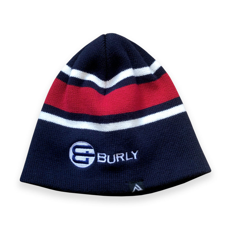 Burly Beanie Hat - Navy and Red